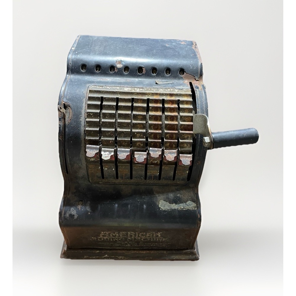 Antique American Adding Machine American Can Co Chicago‎ ILL Model S As Is